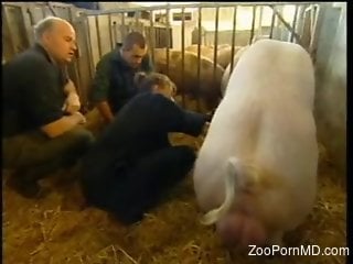Stunning blonde prepping to get fucked by a pig
